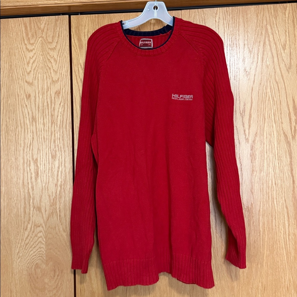 Men’s XL vintage Tommy Hilfiger Red Knit Pullover Sweater